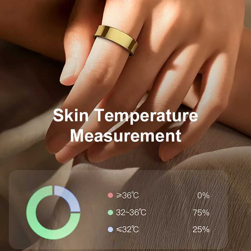 New R09 Smart Ring Men Women with Charging Case Skin Temperature Health and Sleep Monitor 5ATM Waterproof For Andriod IOS Phone W250225