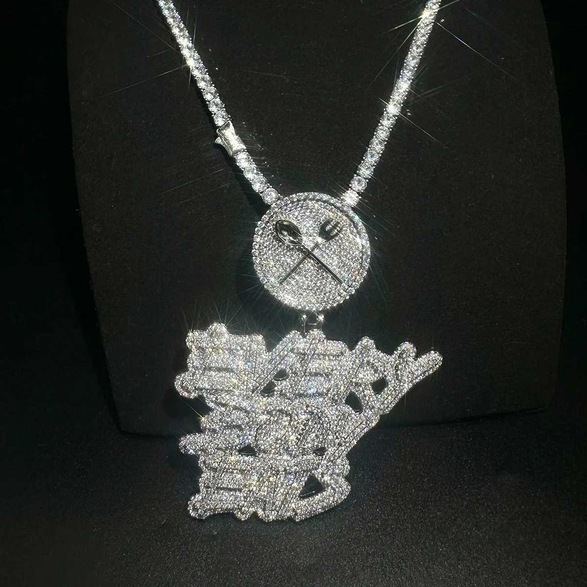 Aokaishen d Out Necklace Pendant for Men ry Body Eats Charms Real Copper Cubic Zircona Gold Plated Hip Hop Jewelry X250224