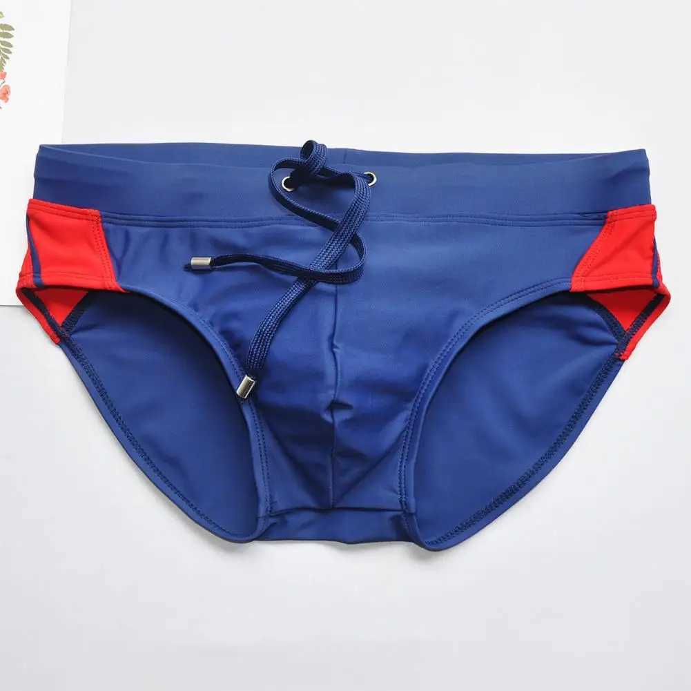 Mens Swimming Briefs Low Waist Drawstring Quick Dry Swimwear Slim Fit Bathing Surfing Water Sports Swimming Trunks Swim ShortsXJ250224