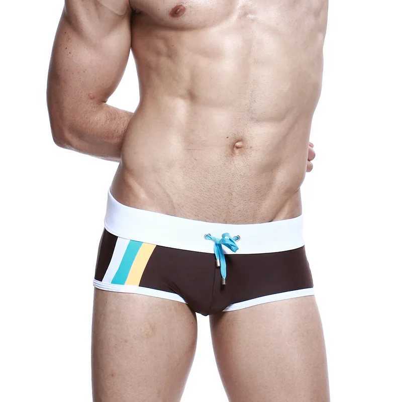 Mens boxer swimming trunks boxer swimming trunks fashionable low-rise swimming trunksXJ250224