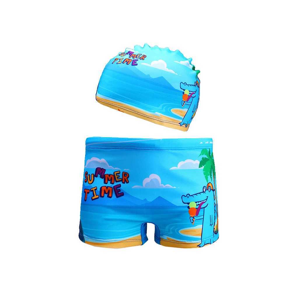 Children Cartoon Shark Swim Trunks Set Two Polyester Fabric dinosaur Boys Basketball Swimming Pool Play Water Sports X250224