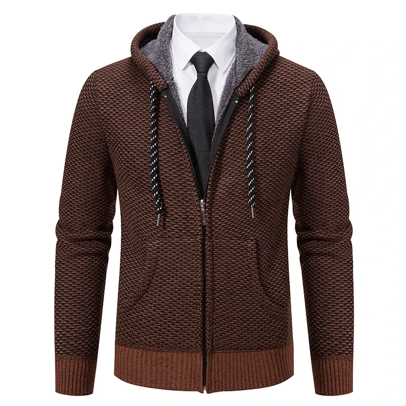 Mens Knitted Cardigan Jacket Vintage Winter Sweater Coat Casual Turndown Collar Fleece Jackets Fashion Mens Autumn Outwear 250224