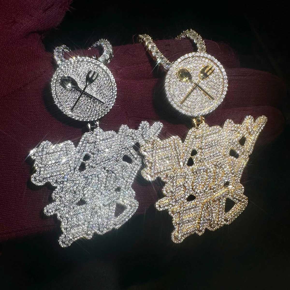 Aokaishen d Out Necklace Pendant for Men ry Body Eats Charms Real Copper Cubic Zircona Gold Plated Hip Hop Jewelry X250224