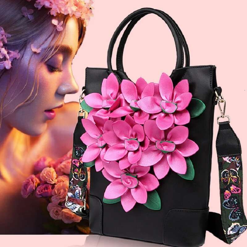 Women New Fashion Large Capacity National Style Applique Tote Bag ShoulderBag EveningBag Party Daily Big wer