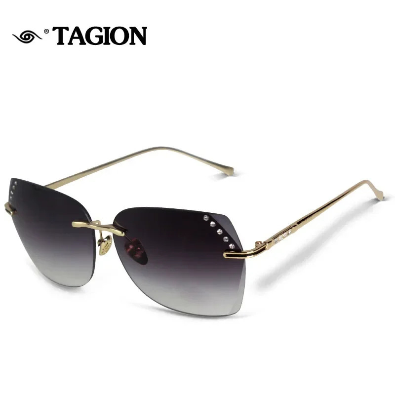 Rimless Sunglasses Women Retro Glasses Female Gradient Classic Points Oculos Gafas De Sol Para Mujeres 6833 250218