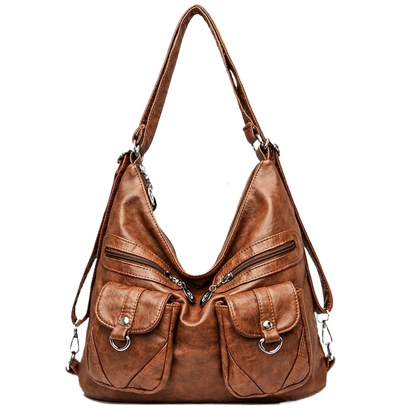 Large Multifunction Women Backpacks Leather School Bags For Teenage Girls Shoulder Bag Ladies Travel Backpack Mochilas