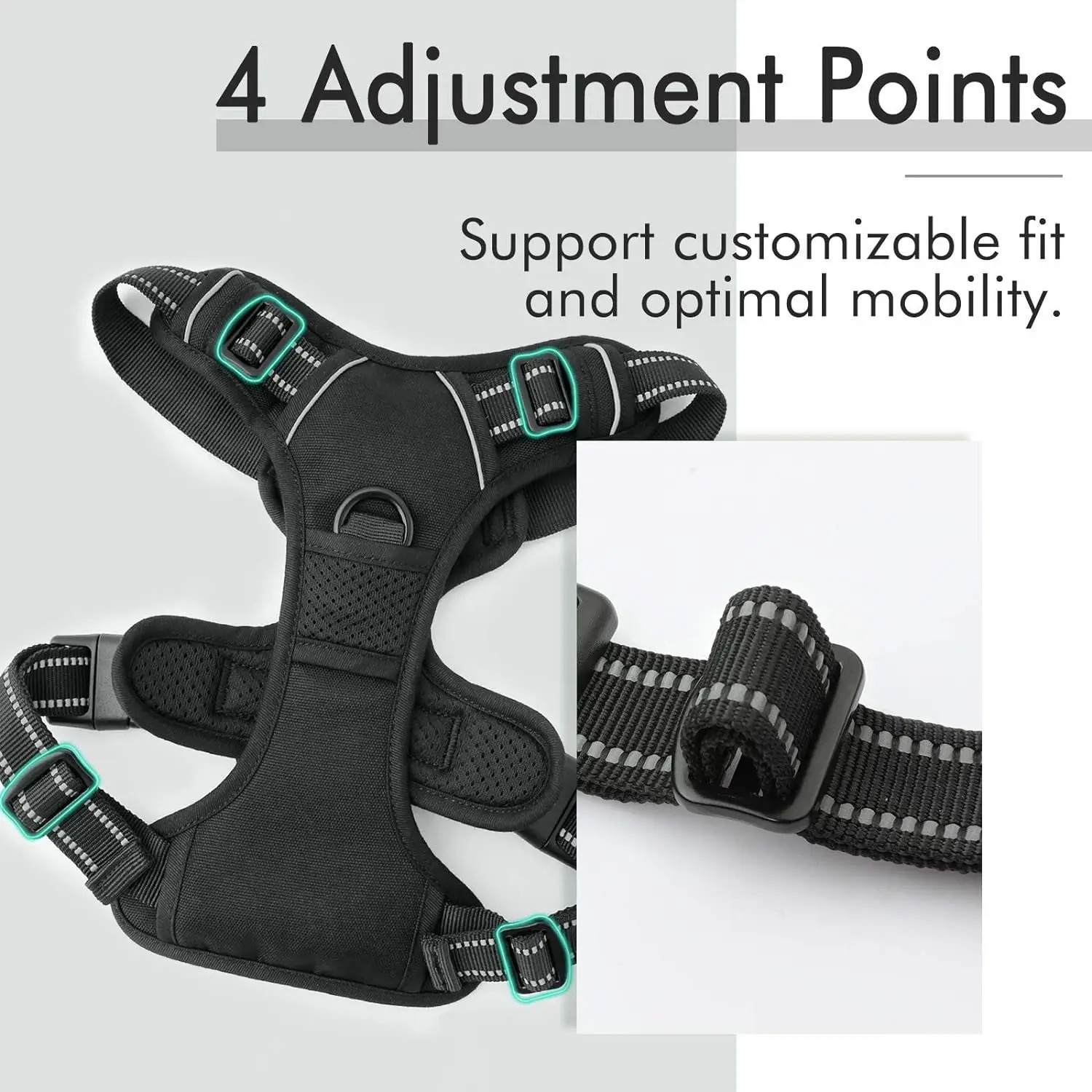 No Pull Dog Harness Large Dog Harnesses Heavy Duty Reflective Easy Control Handle for Large Dog Walking Medium Dogs Pet Supplies 250224