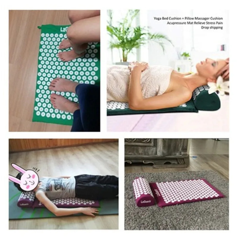 Non-Slip Massager Cushion acupressure Massage Yoga Mat Sets Spike Fitness Pilates Relieve Stress Back Pain Applicator kuznetsov 250221