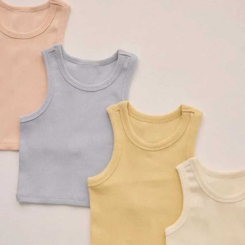 Pre sale (shipped in April) 2025 summer childrens boys vests girls printed cartoon shirts and shorts childrens girls clothing striped tops X250224