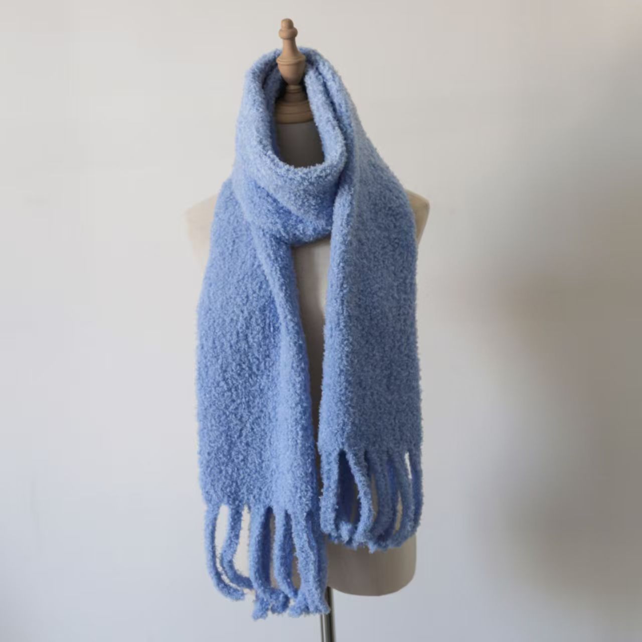 T176 solid color plush women's winter thick scarf new Korean version student all-match warm enlarged neck scarf