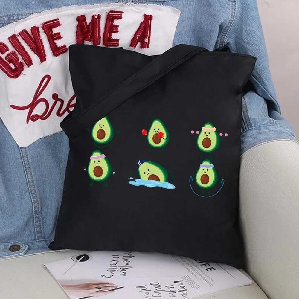 Avocado Pattern Canvas Bag Shopper Bag Harajuku Large Capacity Women Bags Classic Vintage Shoulder Bag Handbag Z250224