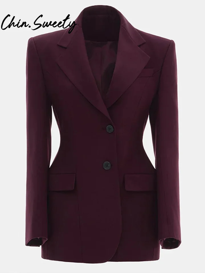 Casual Solid Women Blazer Urban Lapel Long Sleeve Button Pocket Female Streetwear 2025 Spring Autumn Elegant Lady Outwear 250224