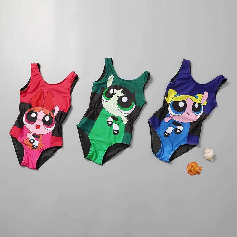 Childrens swimsuit 2021 new cute one-piece flying police womens comfortable and fast drying seaside hot spring set X250224