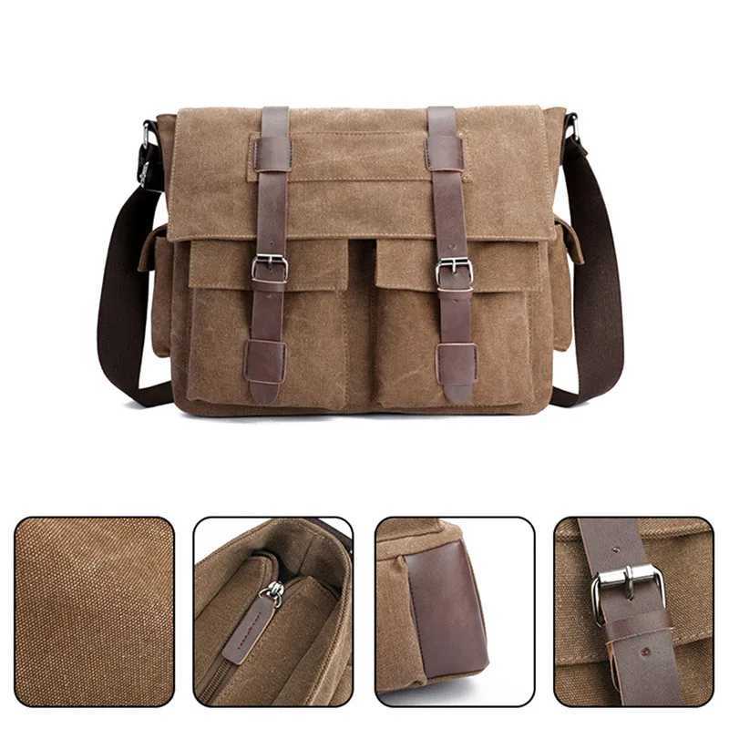 Mens Vintage Canvas Bag Men Casual Crossbody Bag For Men Messenger Bag Men Travel Shoulder Bags Mens Bag High Quality Z250225
