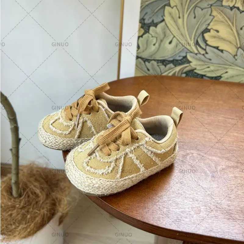 2024 Boys and Girls Canvas Shoes Childrens School Performance Shoes Baby Childrens Biscuits Bottom Breathable Childrens Shoes 18-30 X250224