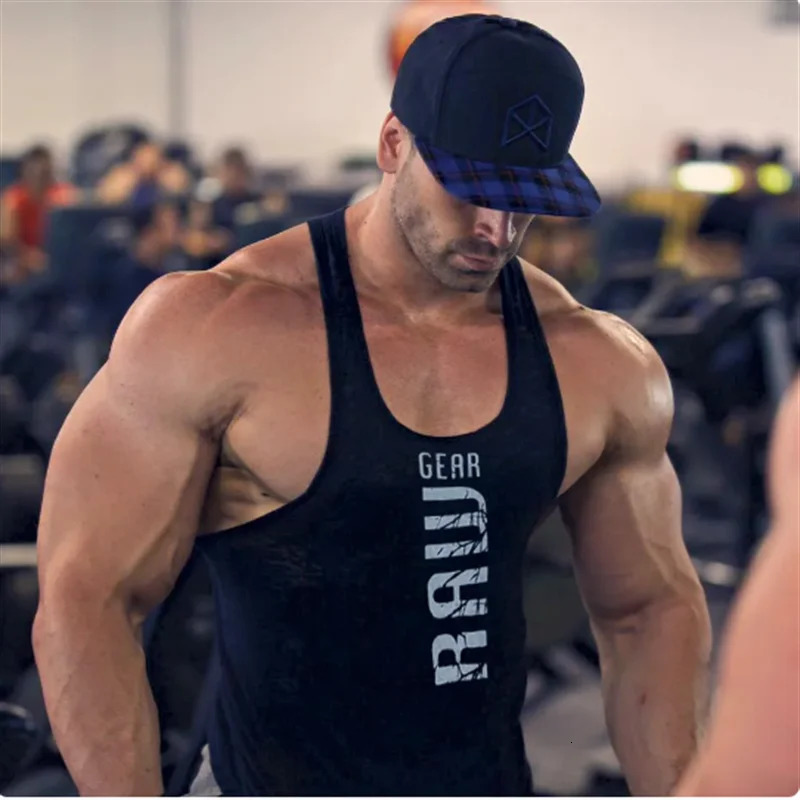 mens cotton tank tops shirt gym fitness vest sleeveless male casual bodybuilding sports man Workout clothes clothing 250224