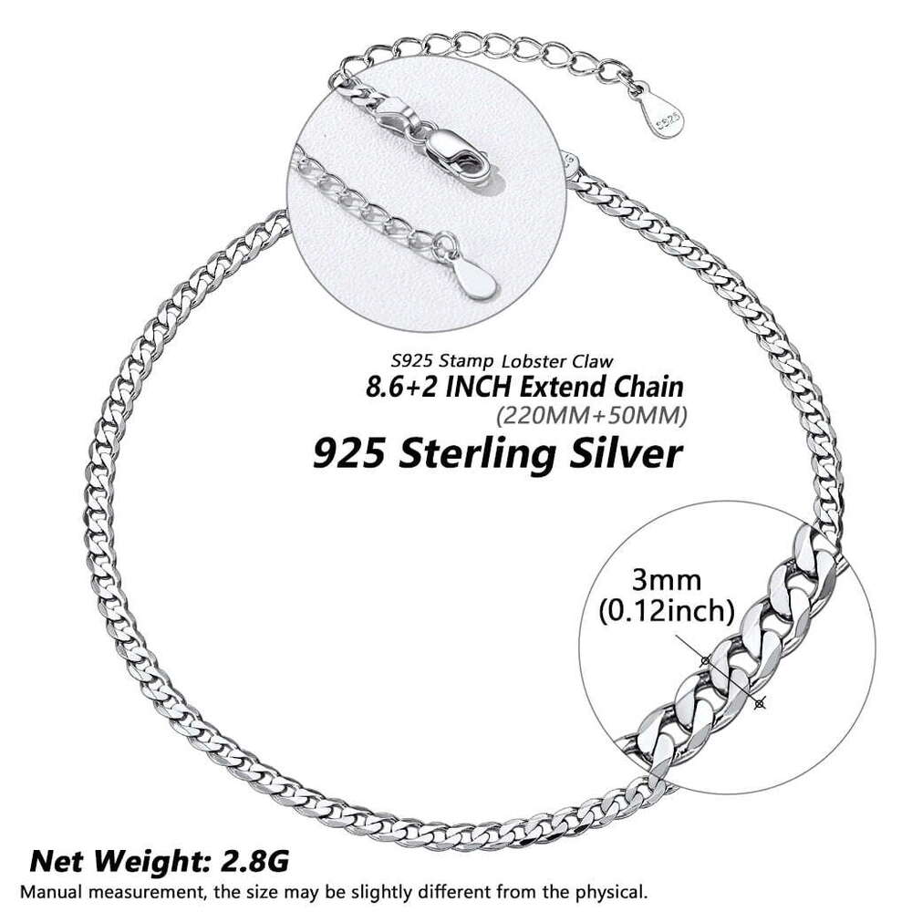 g Sier Cuban k Chain Anklet Bracelet Women Minimalist Foot Jewelry for Summer Beach Party