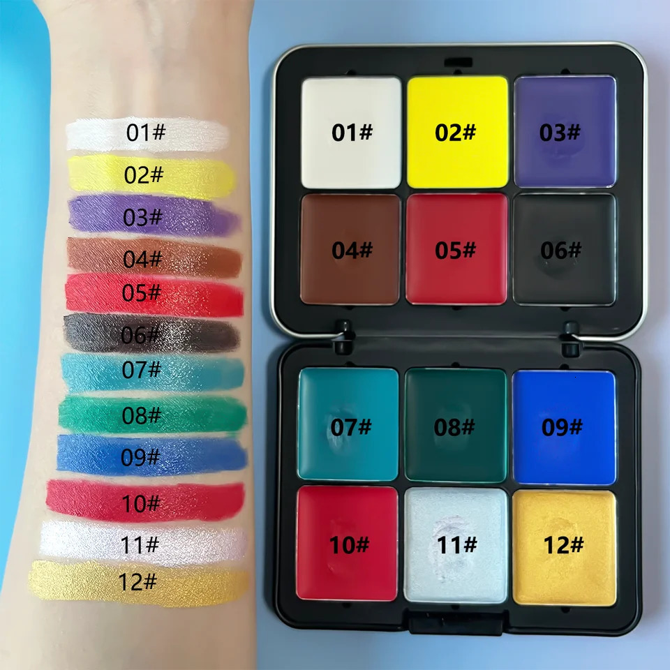 Eye shadow palette 12 color matte neon fluorescent pigment metal makeup palette flash eye shadow palette box 250222