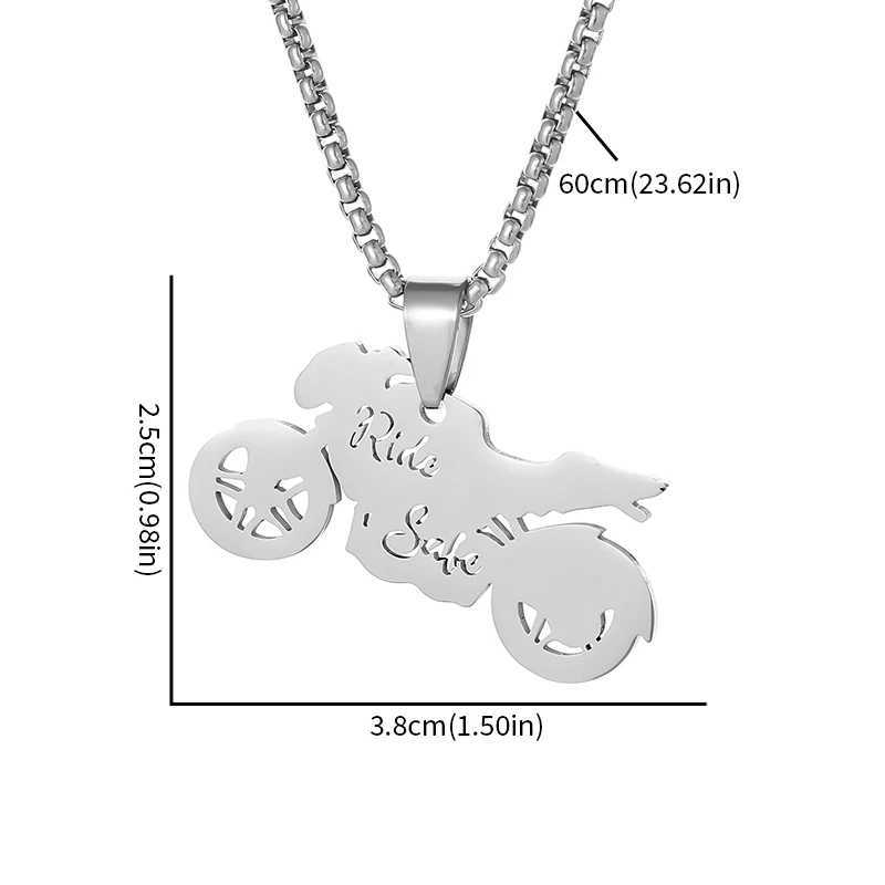 Exquisite Stainless Steel Motorcycle Model Pendant Necklace Men Wen Fashion Hip Hop Rock Riding Party Jewelry X250224