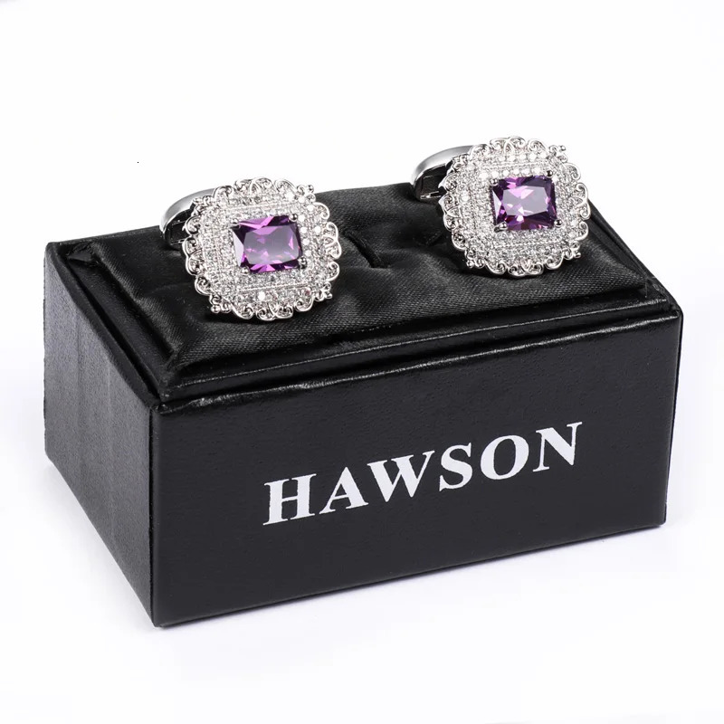 Hawson Cufflinks for Mensmens wedding French dress shirts jewelry accessoryhigh quality zirconia cufflinks 250220