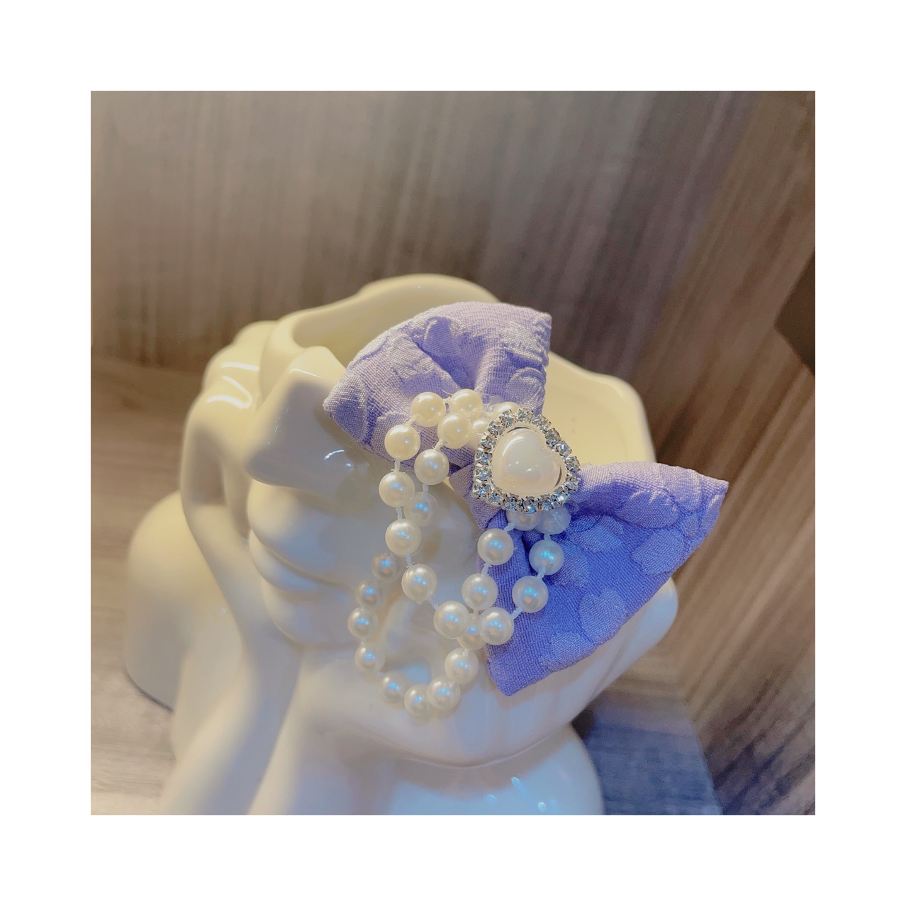 Purple Bowknot Elegant Summer Dog Dress With Pearl Hairbow Handmdede High Quality Tiny Dog Clothes