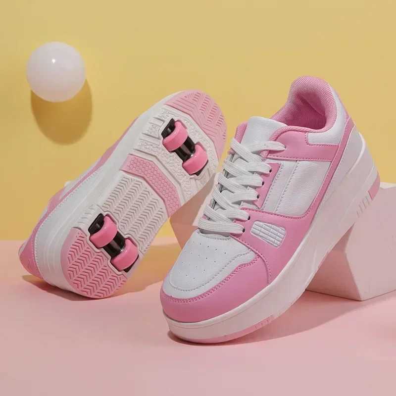 Roller Skate Shoes Kidswith Wheels CHIldren Rollerskates Fashion Outdoor Sports Shoes Girls Boys W250225