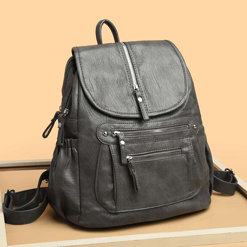 Women Genuine Leather Backpack Casual Ladies Shoulder Bags Fashion Large Capacity Travel Female Quality Cowhide Knapsack