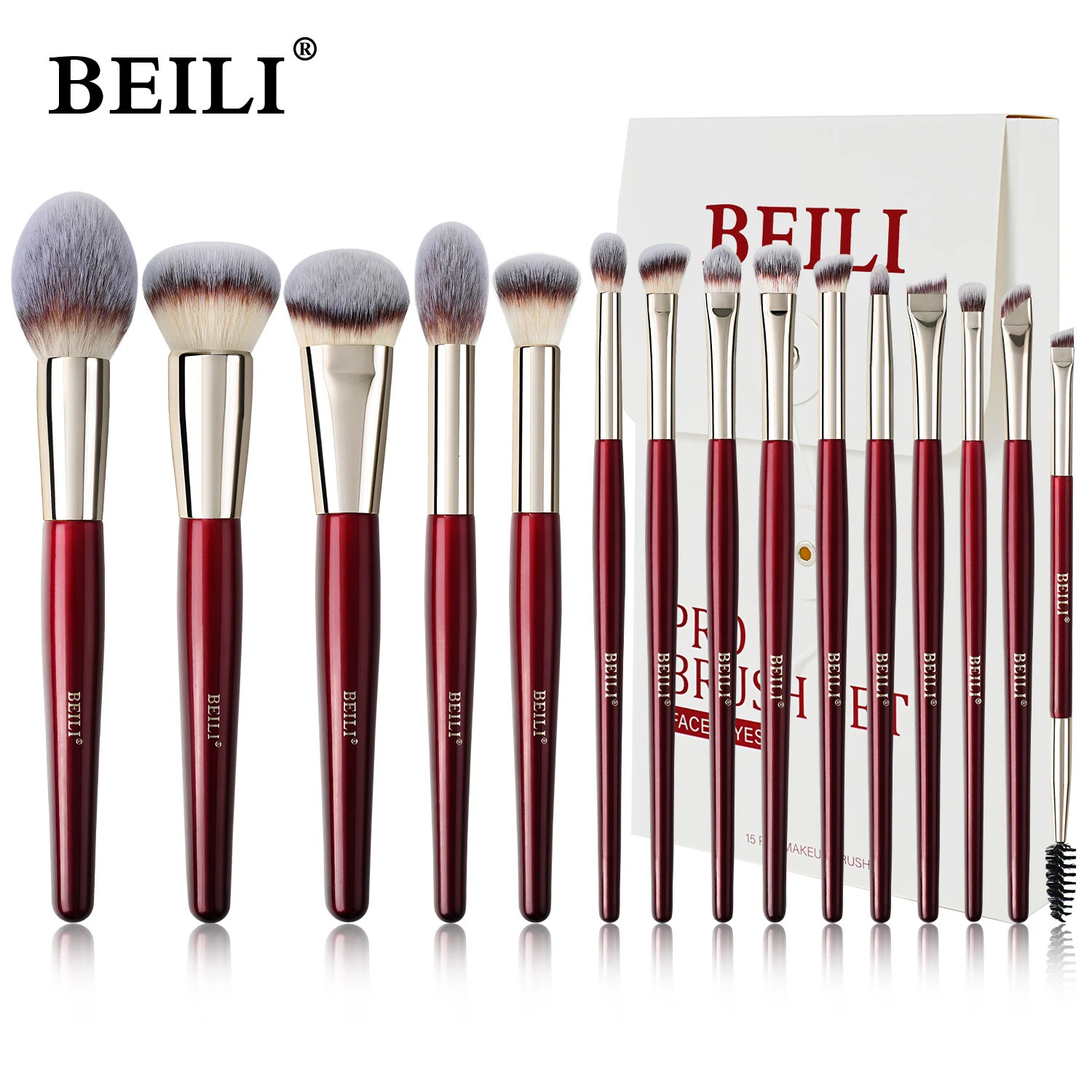 BEILI Soft 8/9/15/30Pcs Makeup Brushes Suitable for Foundation Powder Concealer Eyeshadow Eyebrow Eyelashes Eyeliner Brush Set 250224