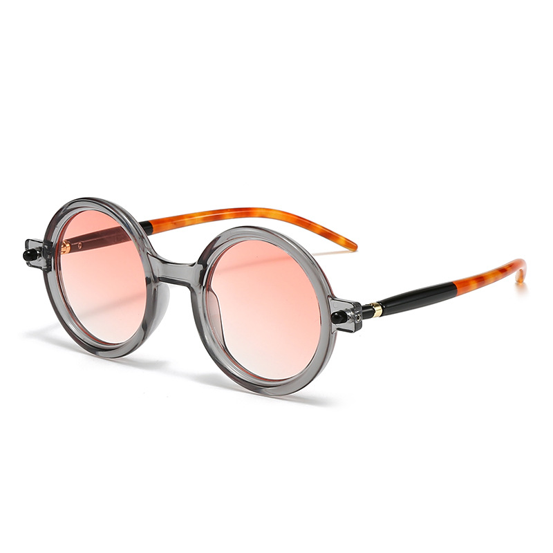 2025 new European and American fashion round frame anti-blue light plain glasses for men and women, anti-blue light glasses frame, female photo shoot 