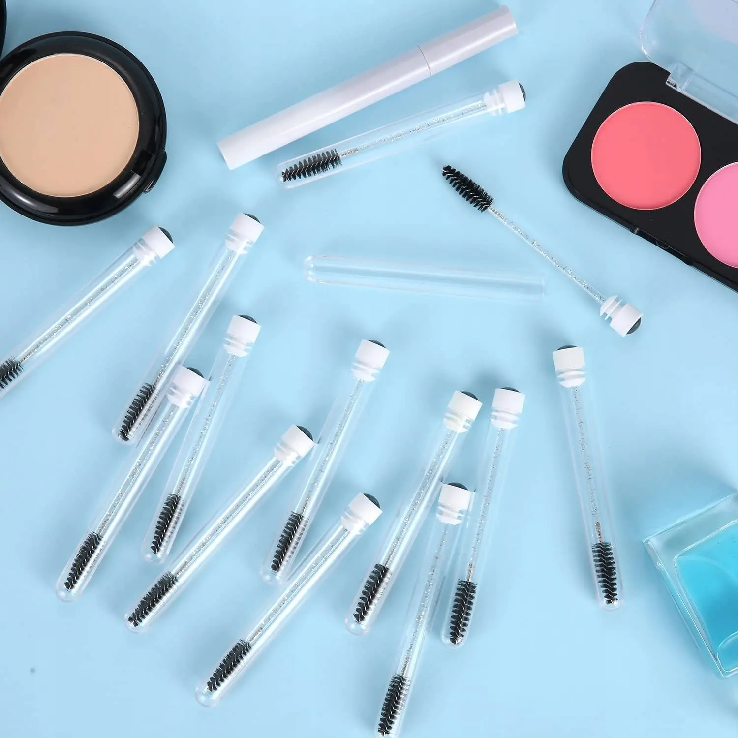 50pcs Reusable Eyelashes Brush Tube for Eyelash Extension Disposable Mascara Wands Eyebrow Brush Applicator EyeLash Brushes 250224