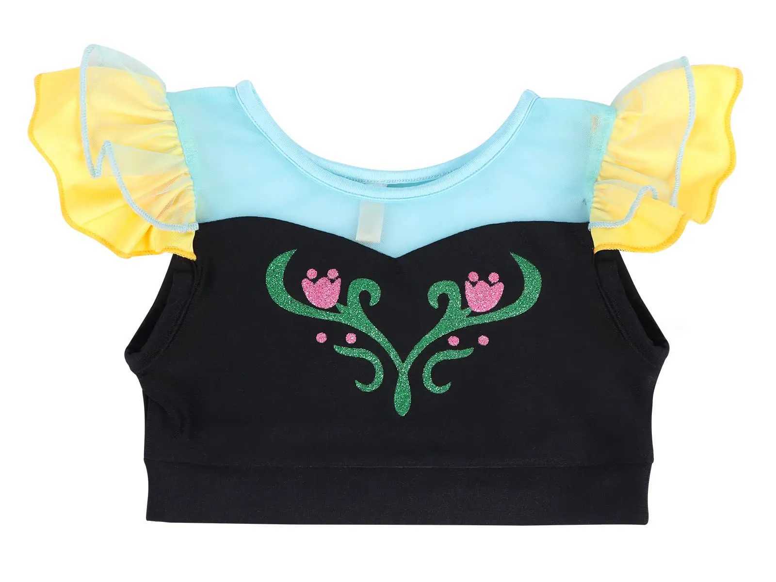 2PCS Swimsuit for Kids Girl Printed Flying Sleeve 2-10Y Children Bathing Summer Swimwear Anna Princess Snow Queen Bikini Set X250224