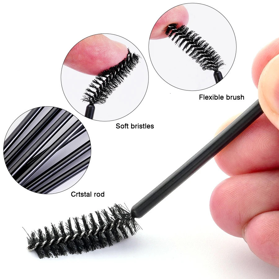 500/1000pcs Eyelash Brushes Wholesale Disposable Eyelashes Mascara Brushes For Eye Lashes Extension Eyebrow Wands Makeup Tools 250224
