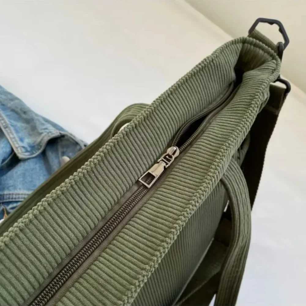 Fashion Edition Shoulder Bag Academic Style Communi ing Corduroy Square BagUnisex Large Capacity Casual Portable Cross body Bag Z250225