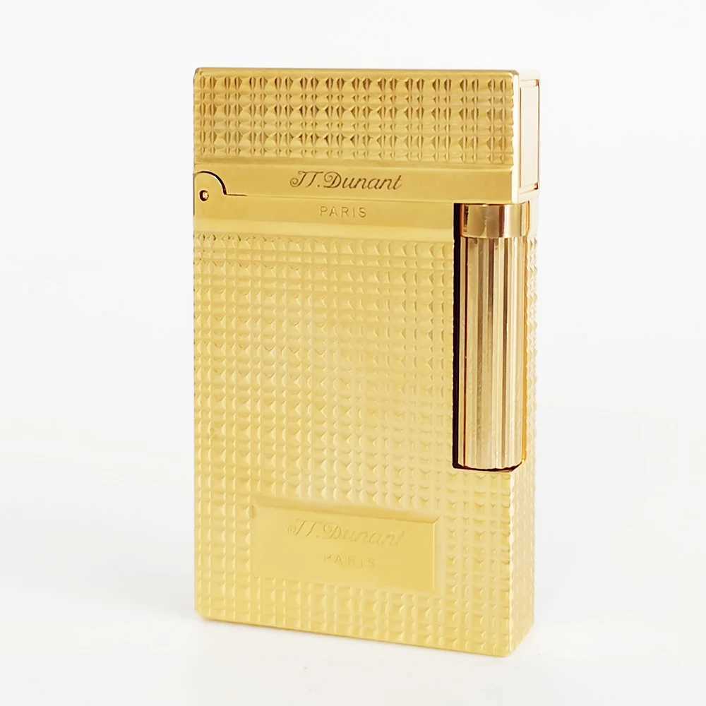 Dunant Lighters Brass Recharge Butane Gas Smoker Cigarette Accessories Tobacco Cigar Tool Man Gift Collection Diamond Not Dupont Y250222