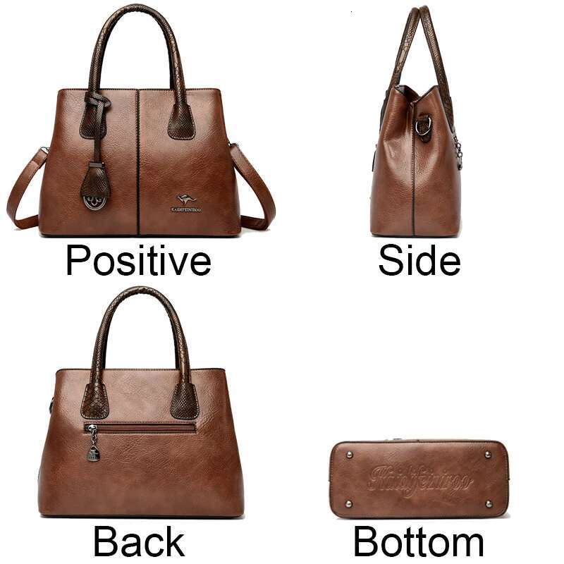 3 Layers Large Capacity Womens Casual Tote Bag Leather Shoulder Handbags Bags Designer Women Crossbody Bag