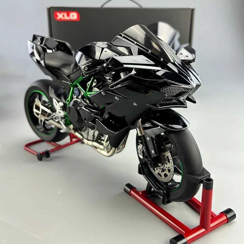 Large 1 6 Kasaki H2R Spray Alloy Diecast Motorcycle Toy Bootable Dynamic Metal Model Sound Light Birthday Gift Hobby Collect O Z250224