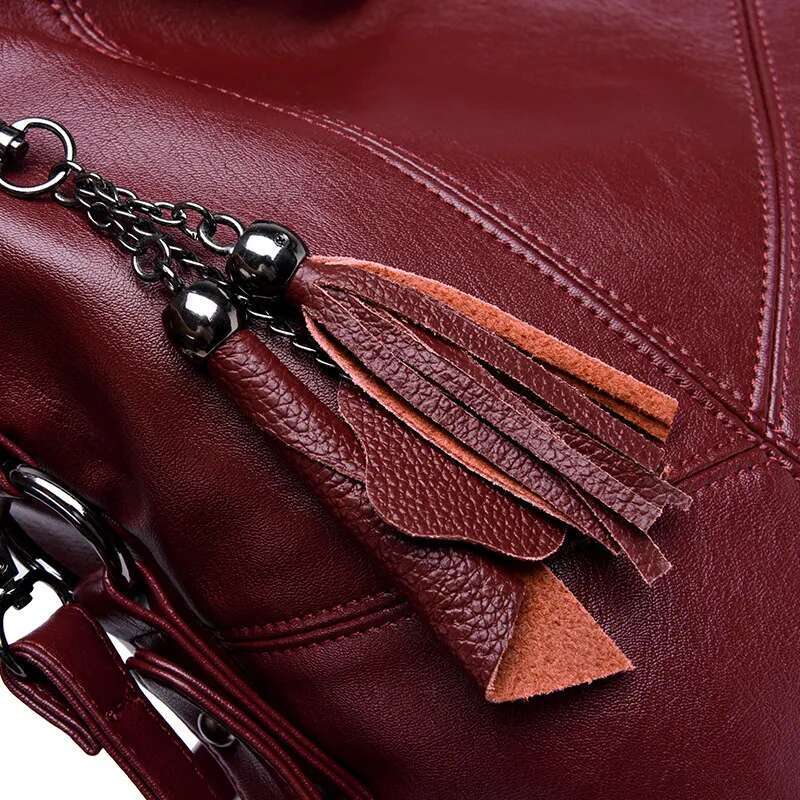 High-End Leather Top-Handle Bag Casual Tote Large Capacity Woman Bags Designer Handbag Purses Brand Shoulder Sac A Main