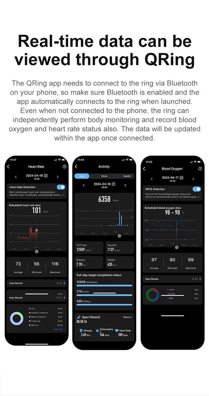2024 R03 Smart Ring Men Women Battery Life 39 Days Health Monitor IP68 5ATM Waterproof Multi-sport Mode W250225
