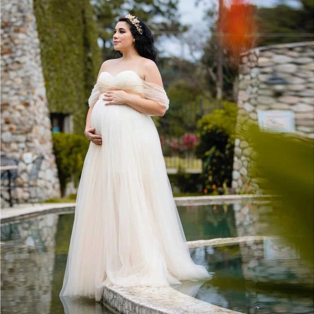 New Off Shoulder Maternity Dress for Photoshoot Lace Pregnant Dress Long Maxi Dress Maternity Gown Photography Props Photo Shoot X2502241