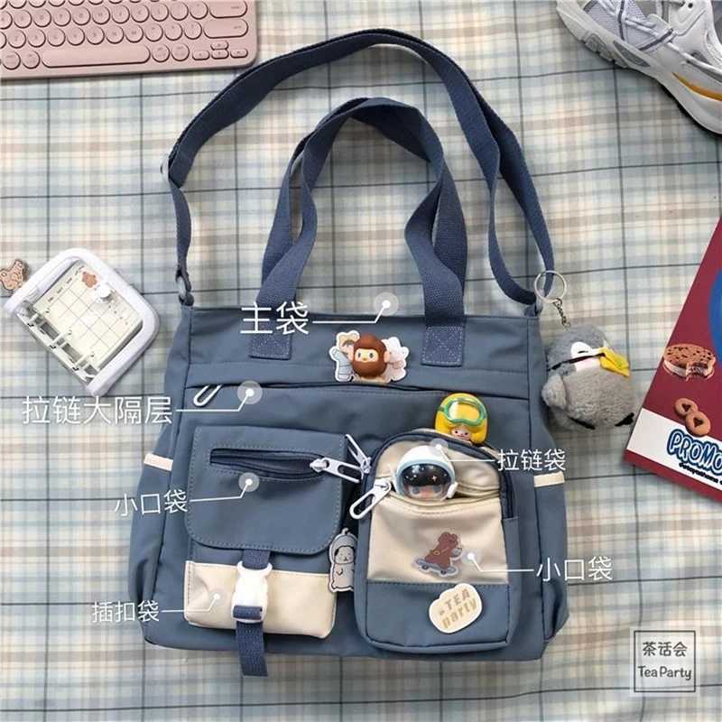 New high-capacity canvas bag for Japanese student class shoulder bag Ins Versatile Campus Messenger bag in 2025 Z250225