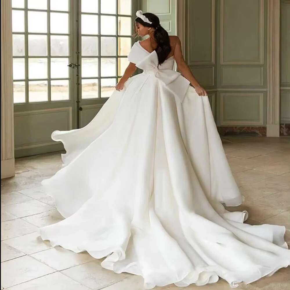 High division prom large bow appliqued white a ha beach one shoulder to floor formal banquet evening party dresses