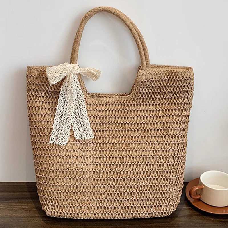 Spring And Summer Popular New Large Capacity Straw Woven Bag Holiday Beach Bag Women Versatile INS Handmade Shoulder Bag Tote Ba