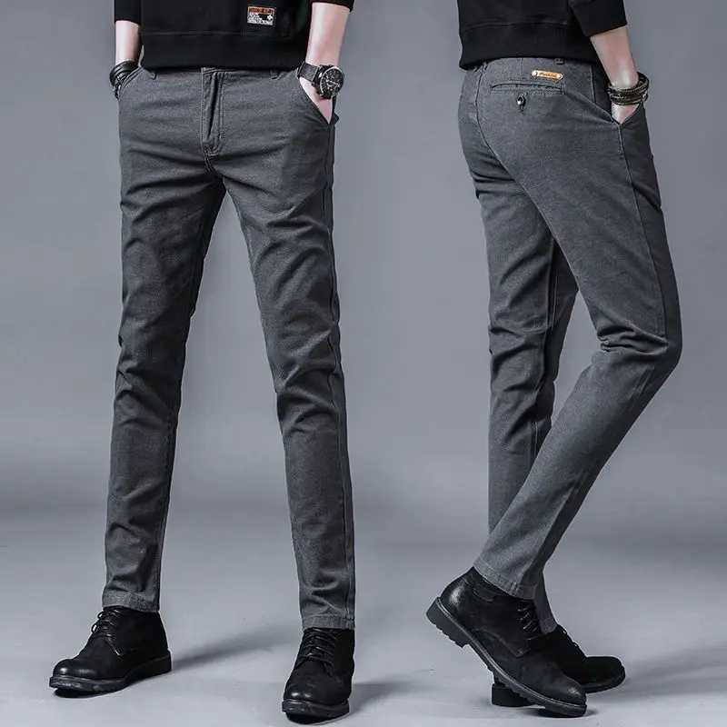 Streetwear Fashion Mens Solid Ultra Thin Set Mens Business Mens Clothing Spring and Autumn Day Casual Straight Full Set Trouser 38 W250225