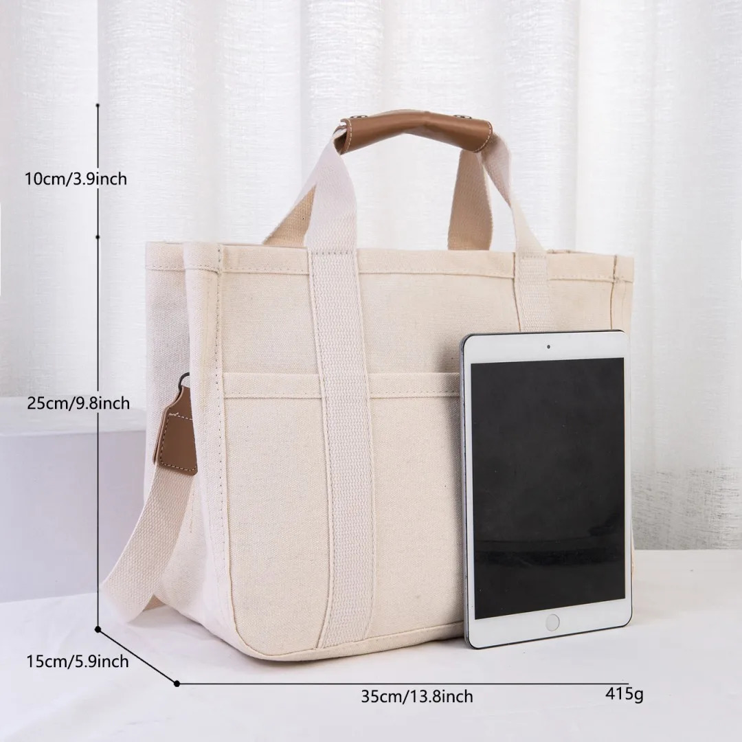 Three Layer Large Capacity Canvas Tote Bag Crossbody Bag Durable and Lightweight Shoulder Bag Shopping Bag Casual and Practica 250224
