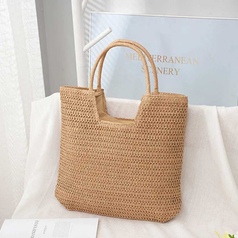 Spring And Summer Popular New Large Capacity Straw Woven Bag Holiday Beach Bag Women Versatile INS Handmade Shoulder Bag Tote Ba