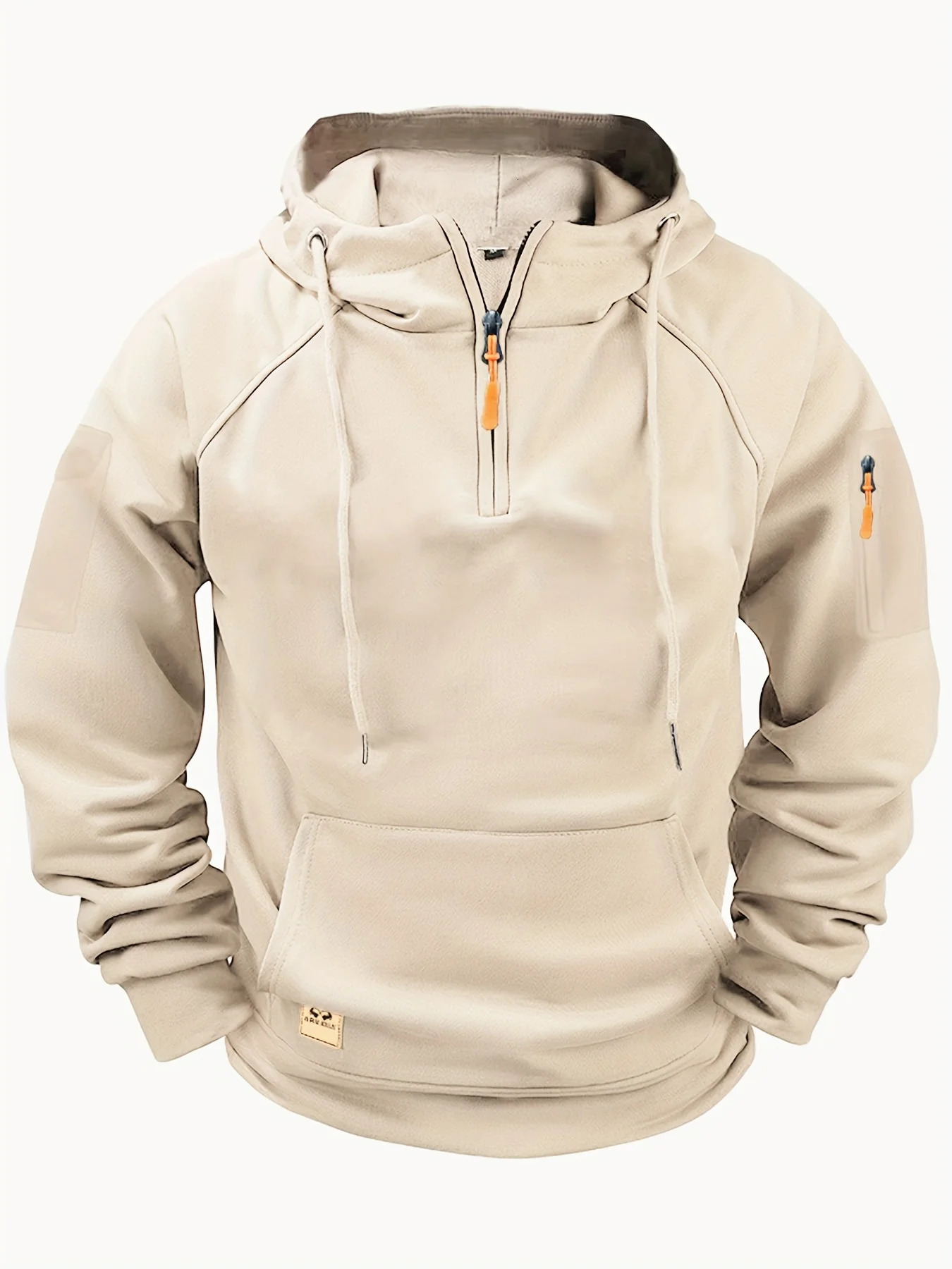 Multi Pocket Zipper Fleece Dropped Shoulder Hooded Sweatshirt Mens Womens Plus Size Loose Pullover Fashion 250224