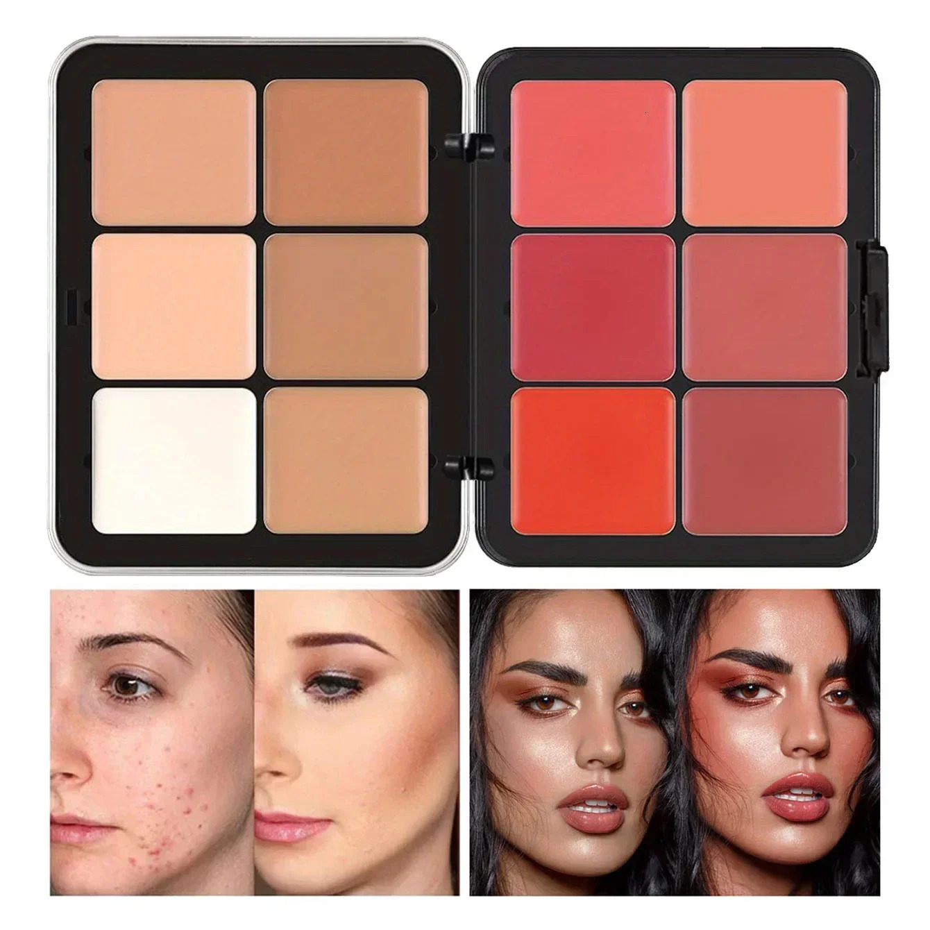 12-color Blush Palette Matte Blush Palette Creamy Iron Box Concealer Blush Cream Matte Highlight Contour Makeup Palette 250222