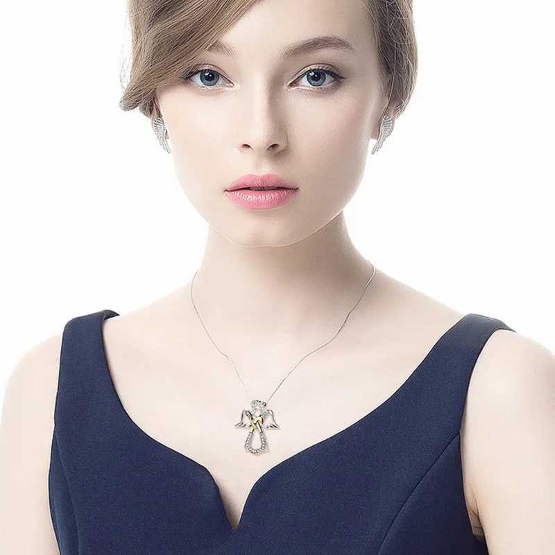 Fashion Ince Angel Wings Guardian Girl Necklace Exquisite High Quality Rantic Girl Pendant Gift X250224
