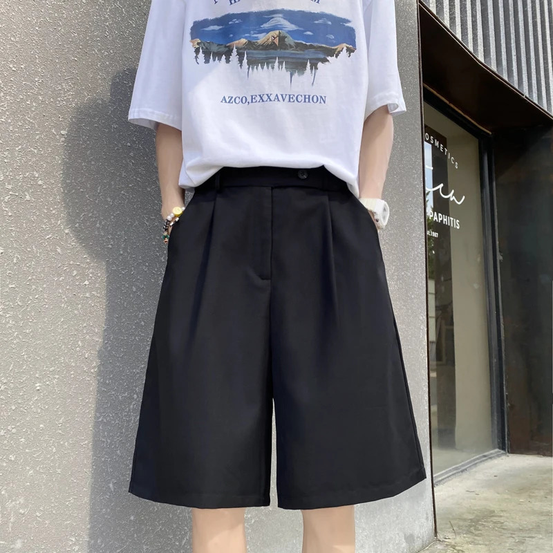 Summer Black Suit Shorts Men Fashion Social Mens Dress Shorts Korean Khaki Casual Suit Shorts Mens Office Formal Shorts M-2XL 250224