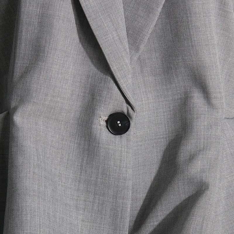 Getspring Women 2023 Autumn Double Breasted Long Sleeve Ruffles Ladies Black Blazer Coat Fashion Women's Slim Suit Jacket